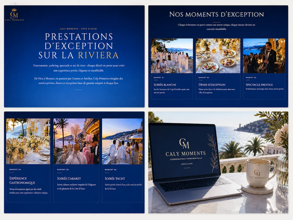 Aperçu des prestations du site Caly Moments
